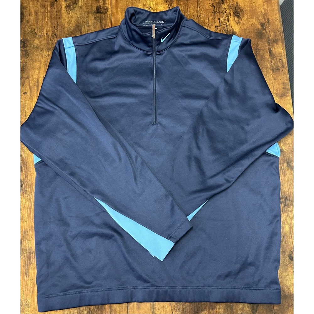 Nike Golf Therma-FIT 1/4 Zip Pullover Mens Large Navy Blue sport athletic